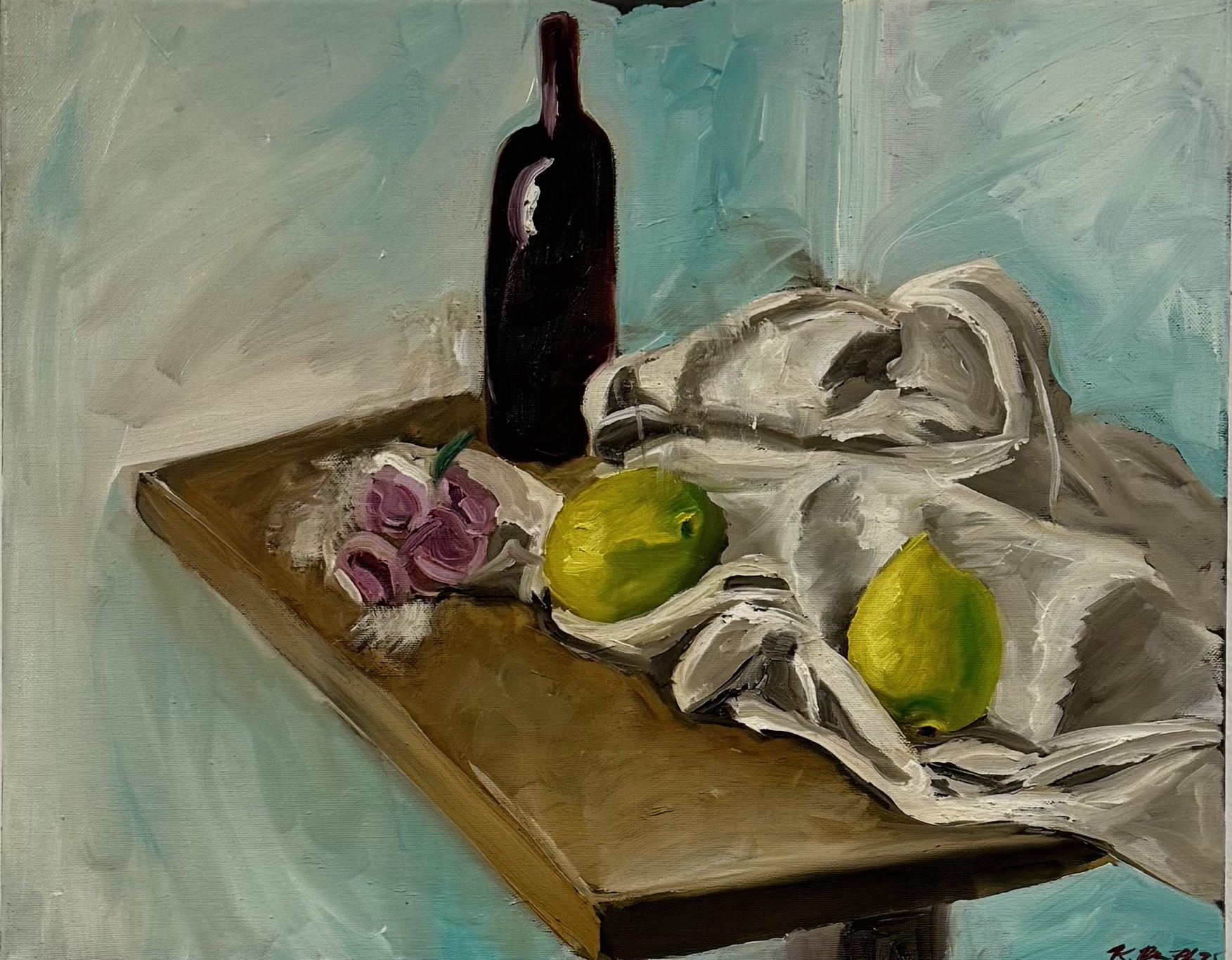 Zátiší s citrony a květy